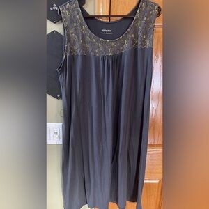 Merona Black Lace Overlay Dress with Yellow Underlay